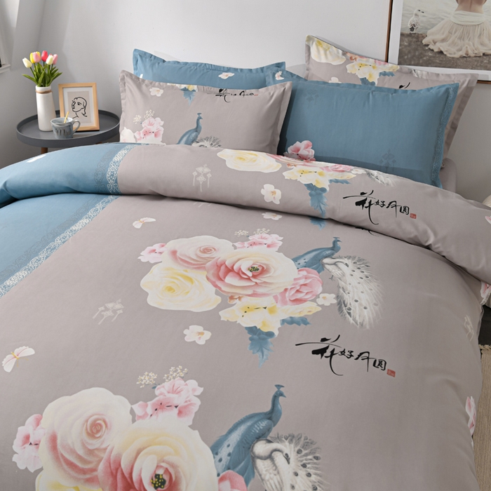 91家纺网 家纺一手货源 找家纺 文黛家居 2025新款-植物羊绒大版花四件套 花好月圆