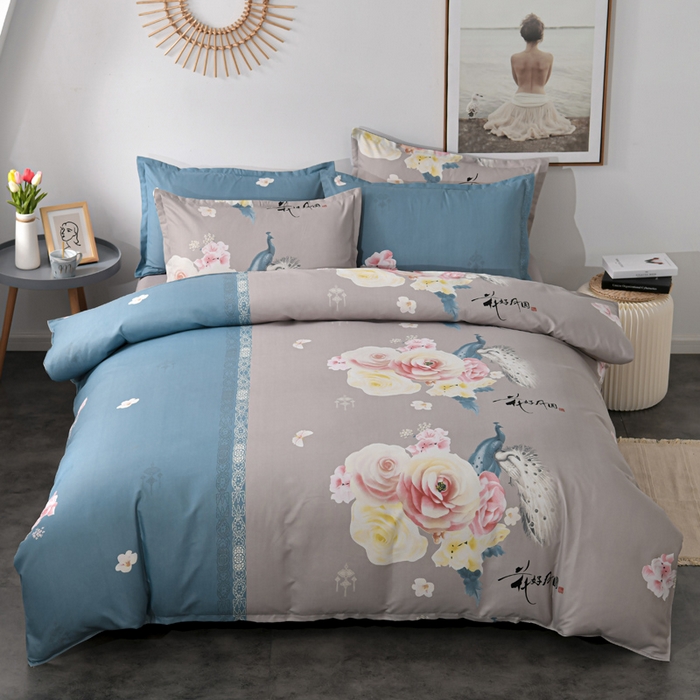 91家纺网 家纺一手货源 找家纺 文黛家居 2025新款-植物羊绒大版花四件套 花好月圆