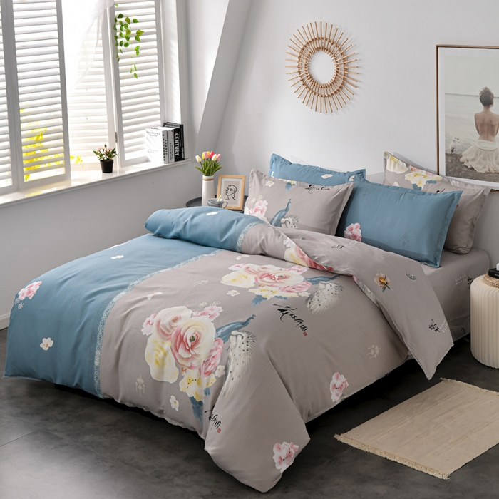 91家纺网 家纺一手货源 找家纺 文黛家居 2025新款-植物羊绒大版花四件套 花好月圆