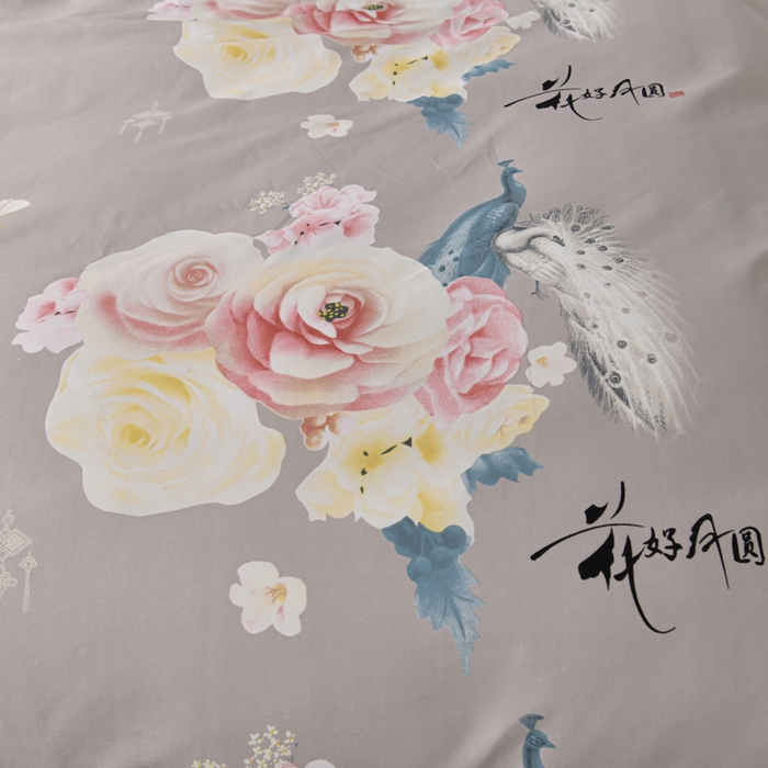 91家纺网 家纺一手货源 找家纺 文黛家居 2025新款-植物羊绒大版花四件套 花好月圆