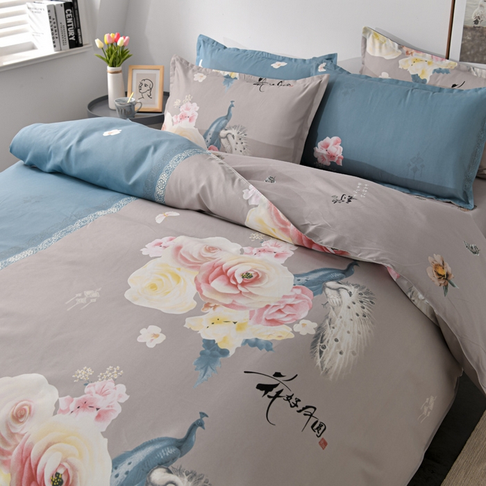 91家纺网 家纺一手货源 找家纺 文黛家居 2025新款-植物羊绒大版花四件套 花好月圆