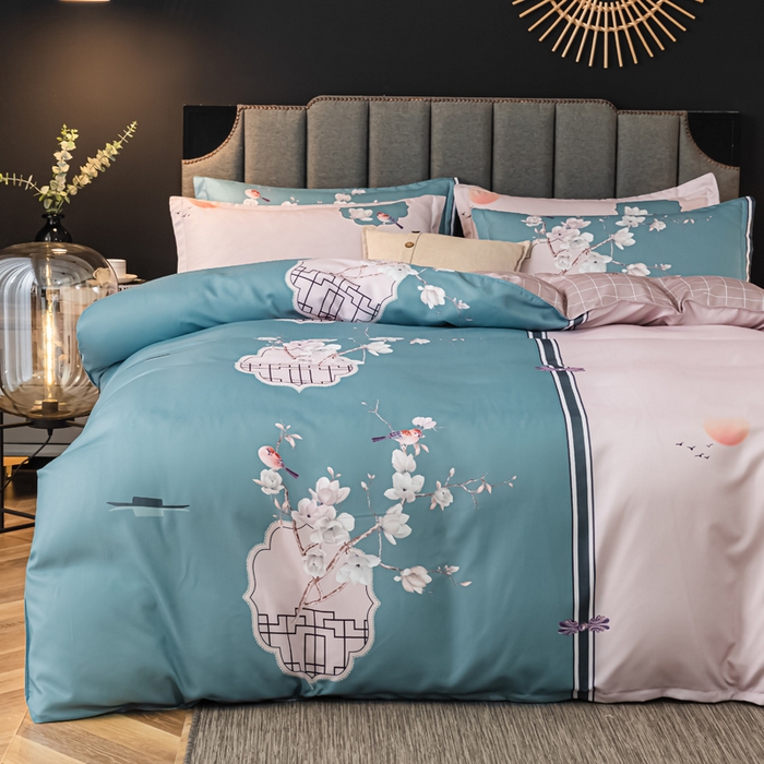 91家纺网 家纺一手货源 找家纺 文黛家居 2025新款-植物羊绒大版花四件套 花香满屋