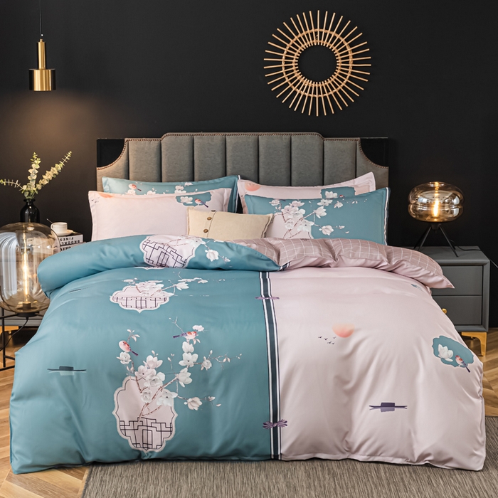 91家纺网 家纺一手货源 找家纺 文黛家居 2025新款-植物羊绒大版花四件套 花香满屋