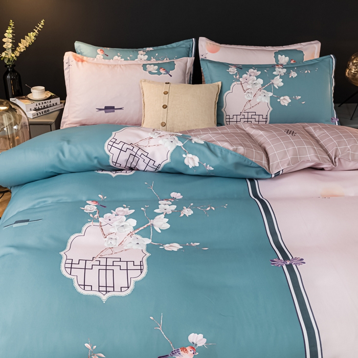 91家纺网 家纺一手货源 找家纺 文黛家居 2025新款-植物羊绒大版花四件套 花香满屋