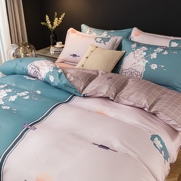 91家纺网 家纺一手货源 找家纺 文黛家居 2025新款-植物羊绒大版花四件套 花香满屋