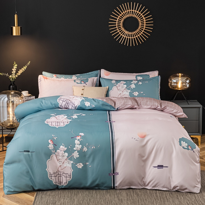 91家纺网 家纺一手货源 找家纺 文黛家居 2025新款-植物羊绒大版花四件套 花香满屋