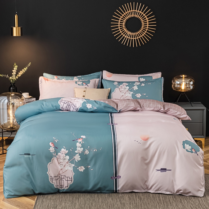 91家纺网 家纺一手货源 找家纺 文黛家居 2025新款-植物羊绒大版花四件套 花香满屋