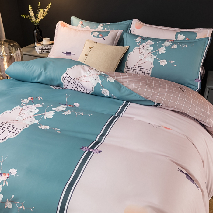 91家纺网 家纺一手货源 找家纺 文黛家居 2025新款-植物羊绒大版花四件套 花香满屋