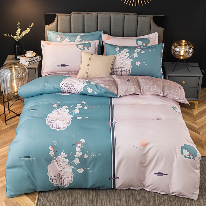 91家纺网 家纺一手货源 找家纺 文黛家居 2025新款-植物羊绒大版花四件套 花香满屋