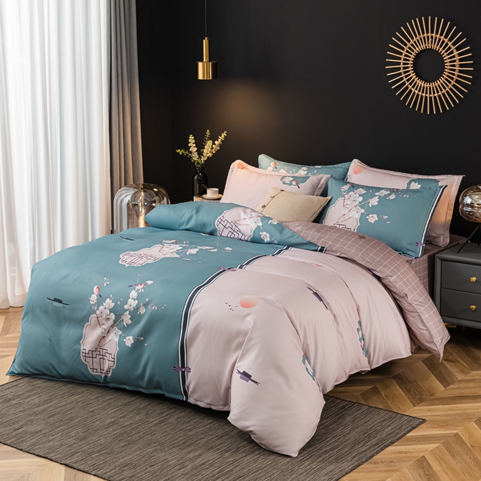 91家纺网 家纺一手货源 找家纺 文黛家居 2025新款-植物羊绒大版花四件套 花香满屋