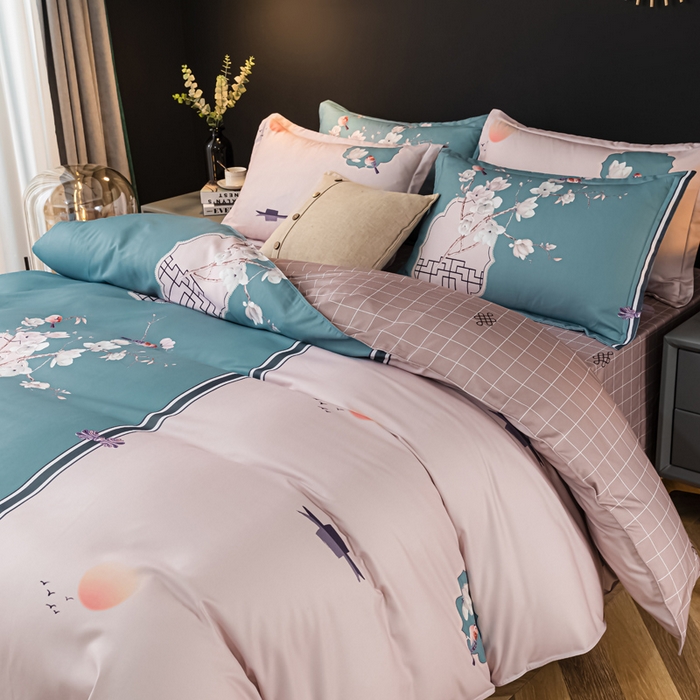 91家纺网 家纺一手货源 找家纺 文黛家居 2025新款-植物羊绒大版花四件套 花香满屋