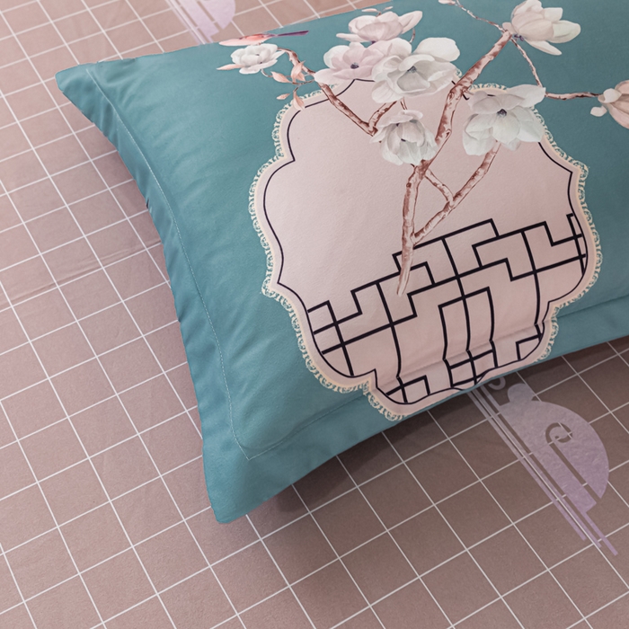 91家纺网 家纺一手货源 找家纺 文黛家居 2025新款-植物羊绒大版花四件套 花香满屋