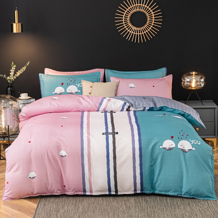 91家纺网 家纺一手货源 找家纺 文黛家居 2025新款-植物羊绒大版花四件套 鲸鱼恋