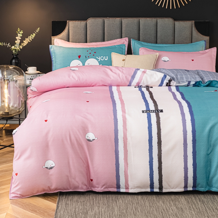 91家纺网 家纺一手货源 找家纺 文黛家居 2025新款-植物羊绒大版花四件套 鲸鱼恋