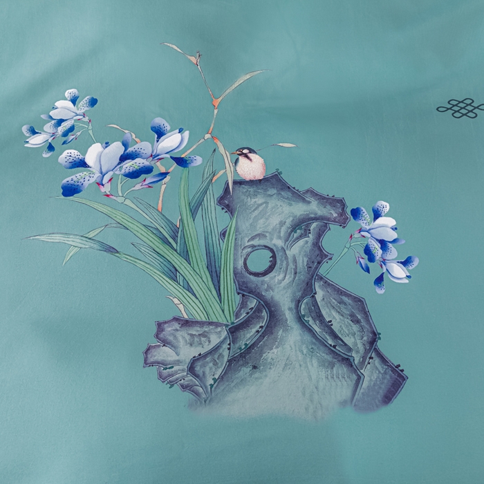 91家纺网 家纺一手货源 找家纺 文黛家居 2025新款-植物羊绒大版花四件套 鸟语花香