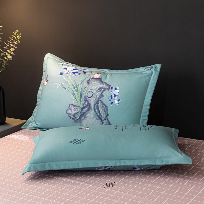 91家纺网 家纺一手货源 找家纺 文黛家居 2025新款-植物羊绒大版花四件套 鸟语花香