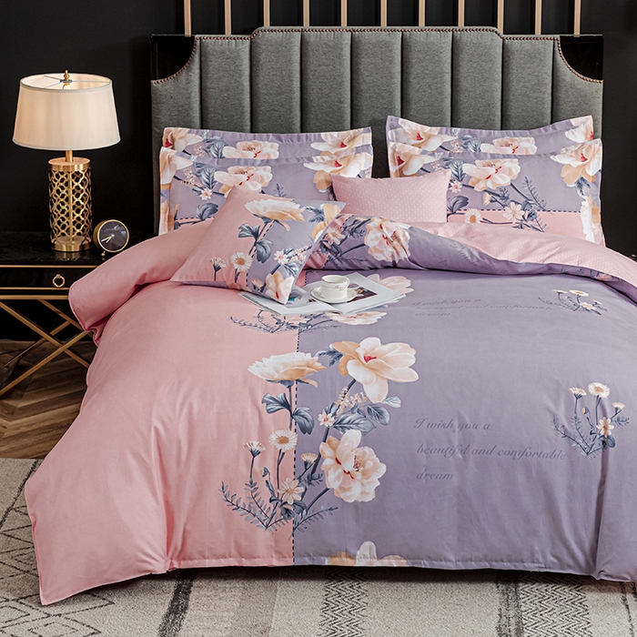 91家纺网 家纺一手货源 找家纺 文黛家居 2025新款-植物羊绒大版花四件套 温情花语