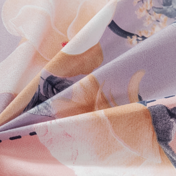 91家纺网 家纺一手货源 找家纺 文黛家居 2025新款-植物羊绒大版花四件套 温情花语