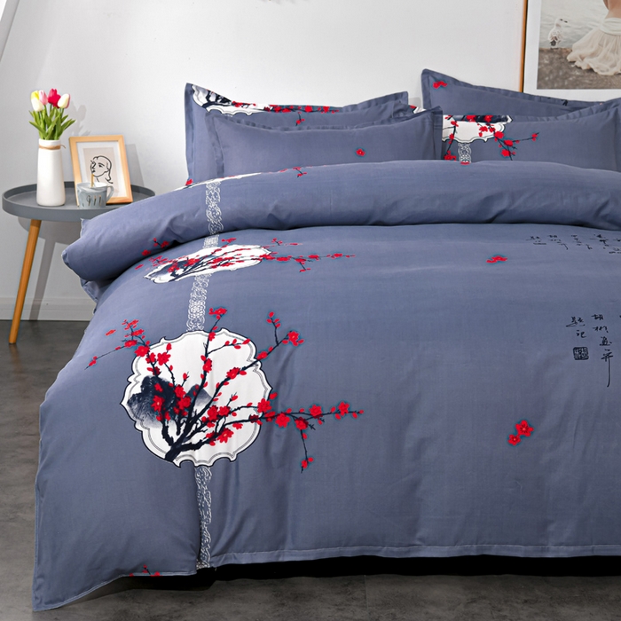 91家纺网 家纺一手货源 找家纺 文黛家居 2025新款-植物羊绒大版花四件套 喜上眉梢