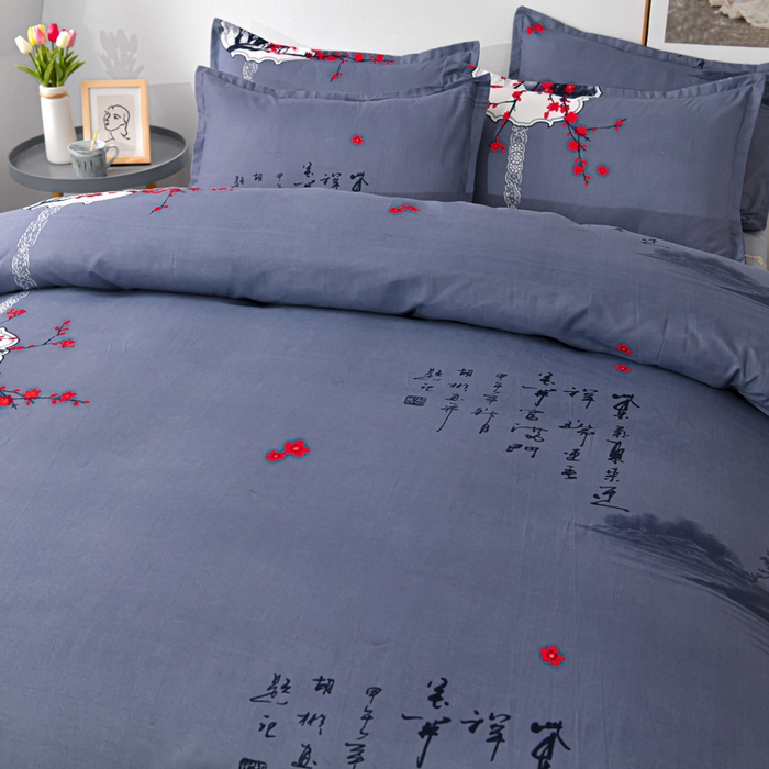 91家纺网 家纺一手货源 找家纺 文黛家居 2025新款-植物羊绒大版花四件套 喜上眉梢