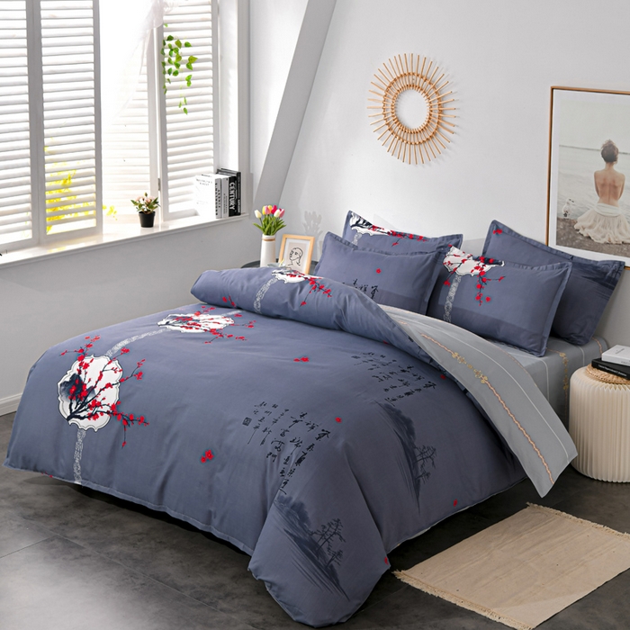 91家纺网 家纺一手货源 找家纺 文黛家居 2025新款-植物羊绒大版花四件套 喜上眉梢