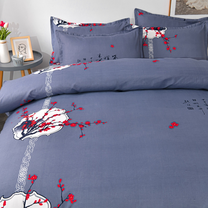 91家纺网 家纺一手货源 找家纺 文黛家居 2025新款-植物羊绒大版花四件套 喜上眉梢