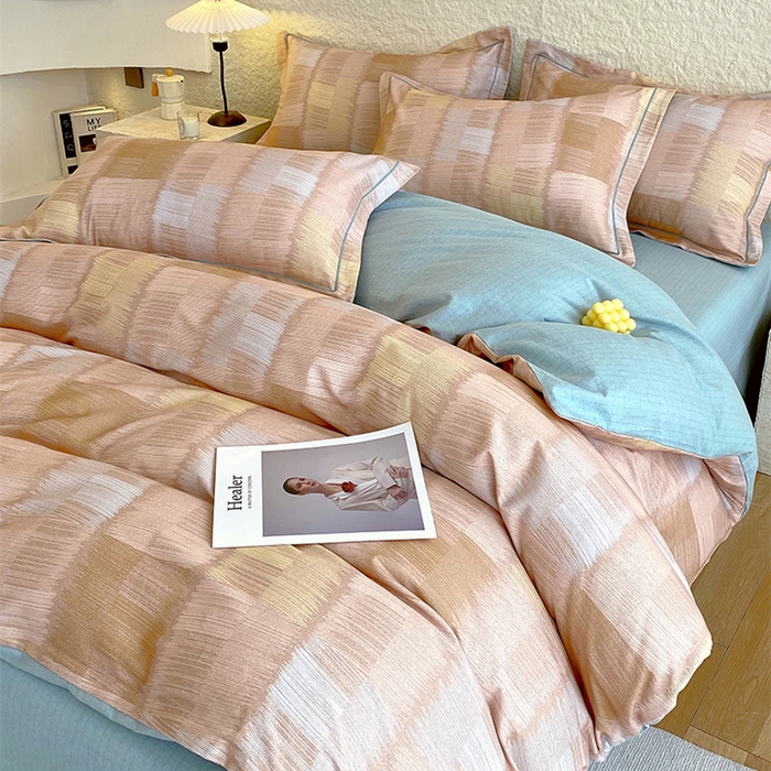 91家纺网 家纺一手货源 找家纺 悦织湾家纺 2025新款100%全棉磨毛四件套加厚加密喷气织造纯棉床上用品印花卡通小清新 椿山集