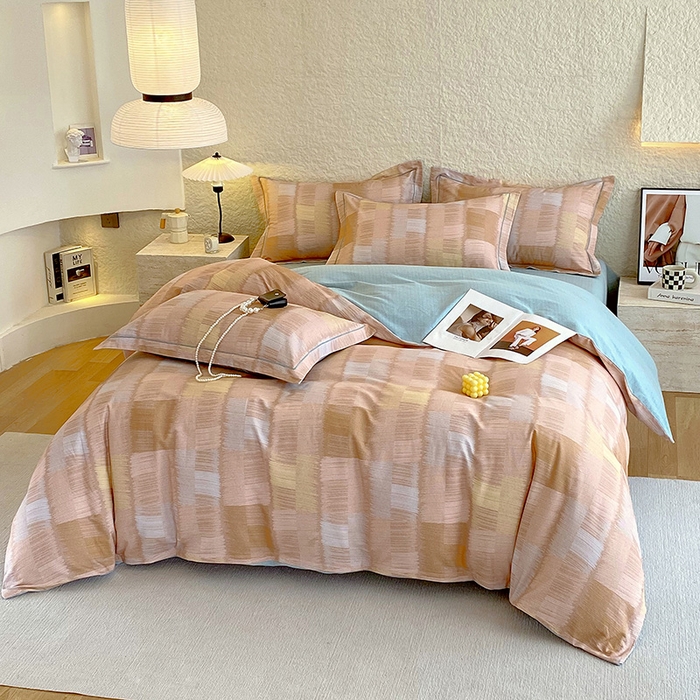 91家纺网 家纺一手货源 找家纺 悦织湾家纺 2025新款100%全棉磨毛四件套加厚加密喷气织造纯棉床上用品印花卡通小清新 椿山集