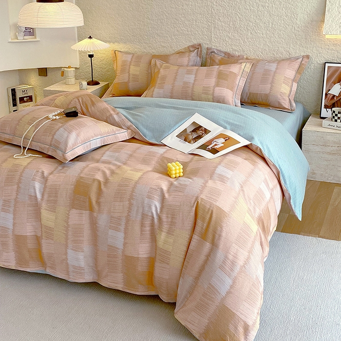 91家纺网 家纺一手货源 找家纺 悦织湾家纺 2025新款100%全棉磨毛四件套加厚加密喷气织造纯棉床上用品印花卡通小清新 椿山集