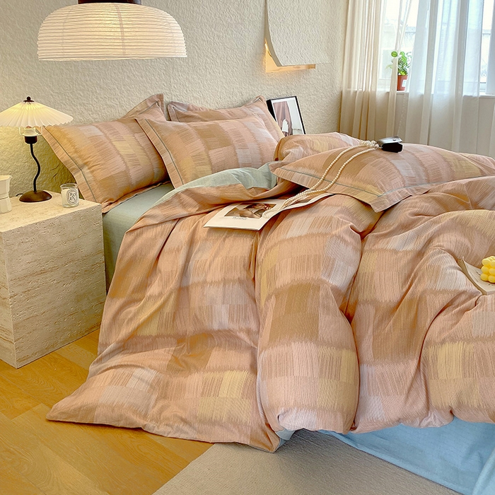 91家纺网 家纺一手货源 找家纺 悦织湾家纺 2025新款100%全棉磨毛四件套加厚加密喷气织造纯棉床上用品印花卡通小清新 椿山集