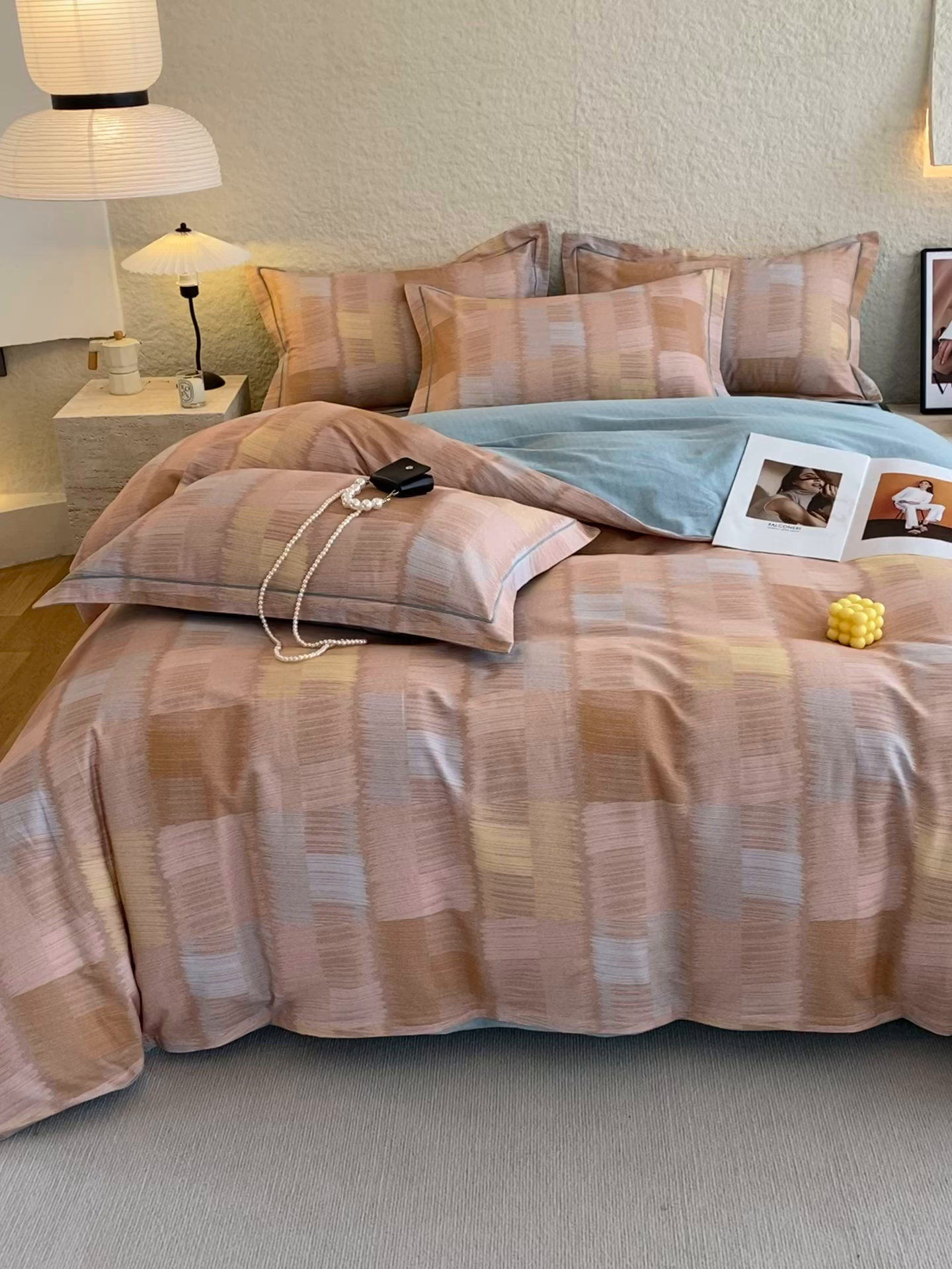 91家纺网 家纺一手货源 找家纺 悦织湾家纺 2025新款100%全棉磨毛四件套加厚加密喷气织造纯棉床上用品印花卡通小清新 椿山集