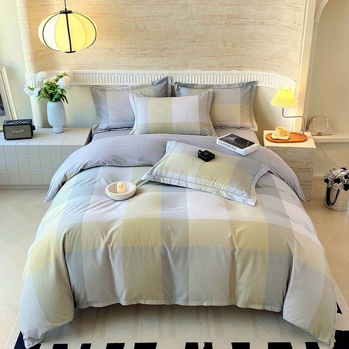 91家纺网 家纺一手货源 找家纺 悦织湾家纺 2025新款100%全棉磨毛四件套加厚加密喷气织造纯棉床上用品印花卡通小清新 马丁黄