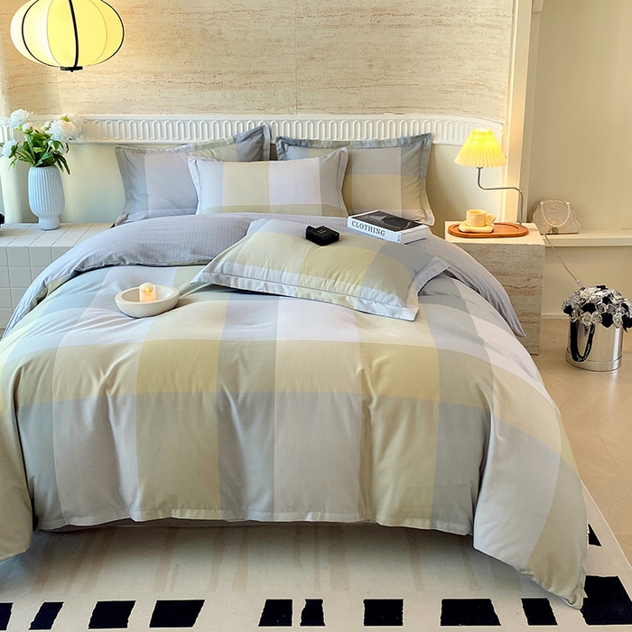 91家纺网 家纺一手货源 找家纺 悦织湾家纺 2025新款100%全棉磨毛四件套加厚加密喷气织造纯棉床上用品印花卡通小清新 马丁黄