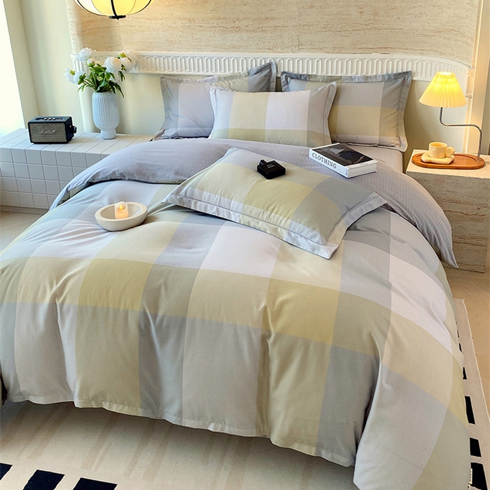 91家纺网 家纺一手货源 找家纺 悦织湾家纺 2025新款100%全棉磨毛四件套加厚加密喷气织造纯棉床上用品印花卡通小清新 马丁黄