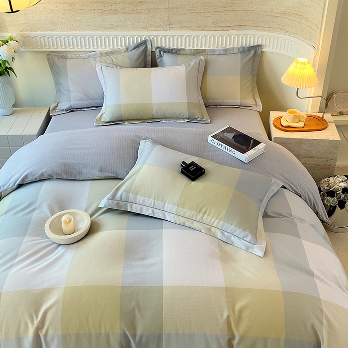 91家纺网 家纺一手货源 找家纺 悦织湾家纺 2025新款100%全棉磨毛四件套加厚加密喷气织造纯棉床上用品印花卡通小清新 马丁黄