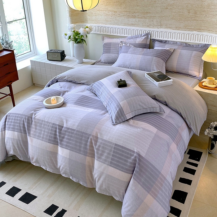 91家纺网 家纺一手货源 找家纺 悦织湾家纺 2025新款100%全棉磨毛四件套加厚加密喷气织造纯棉床上用品印花卡通小清新 品格