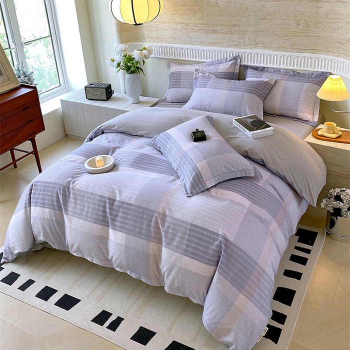 91家纺网 家纺一手货源 找家纺 悦织湾家纺 2025新款100%全棉磨毛四件套加厚加密喷气织造纯棉床上用品印花卡通小清新 品格