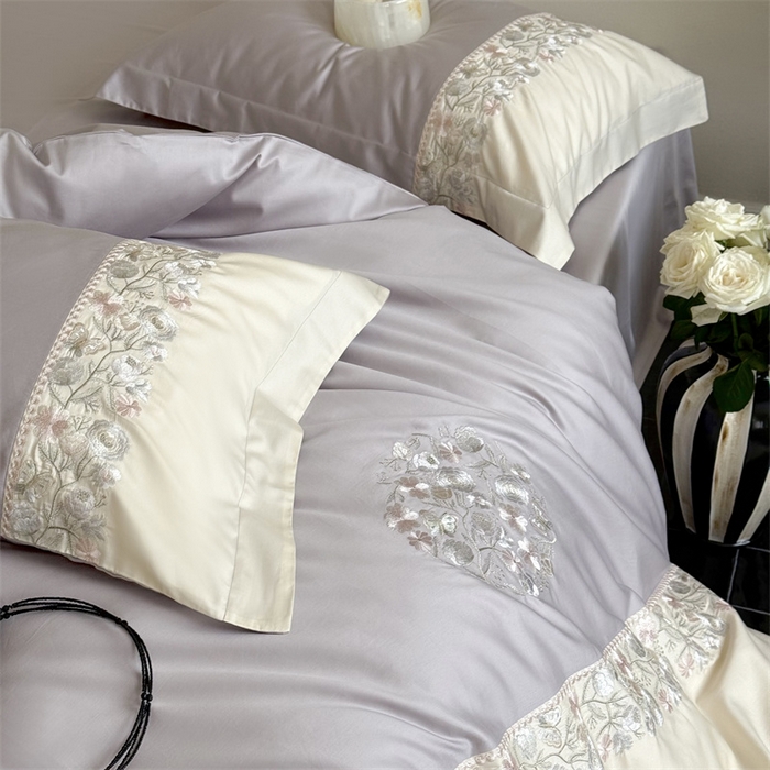 91家纺网 家纺一手货源 找家纺 （总）鹿班家居 2024新款100S长绒棉高精密刺绣系列——间隙花影（标准会员-20）