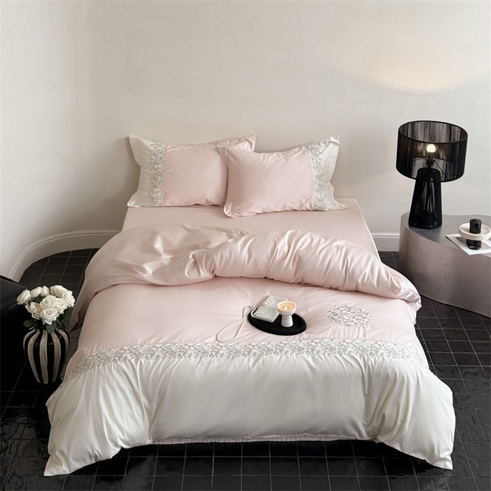 91家纺网 家纺一手货源 找家纺 （总）鹿班家居 2024新款100S长绒棉高精密刺绣系列——间隙花影（标准会员-20）