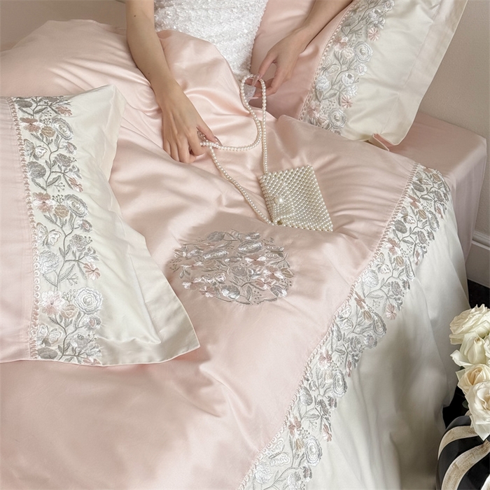 91家纺网 家纺一手货源 找家纺 （总）鹿班家居 2024新款100S长绒棉高精密刺绣系列——间隙花影（标准会员-20）