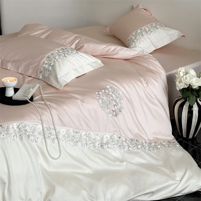 91家纺网 家纺一手货源 找家纺 （总）鹿班家居 2024新款100S长绒棉高精密刺绣系列——间隙花影（标准会员-20）