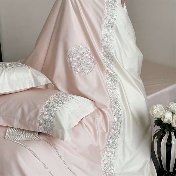 91家纺网 家纺一手货源 找家纺 （总）鹿班家居 2024新款100S长绒棉高精密刺绣系列——间隙花影（标准会员-20）