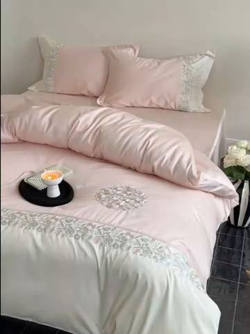 91家纺网 家纺一手货源 找家纺 （总）鹿班家居 2024新款100S长绒棉高精密刺绣系列——间隙花影（标准会员-20）