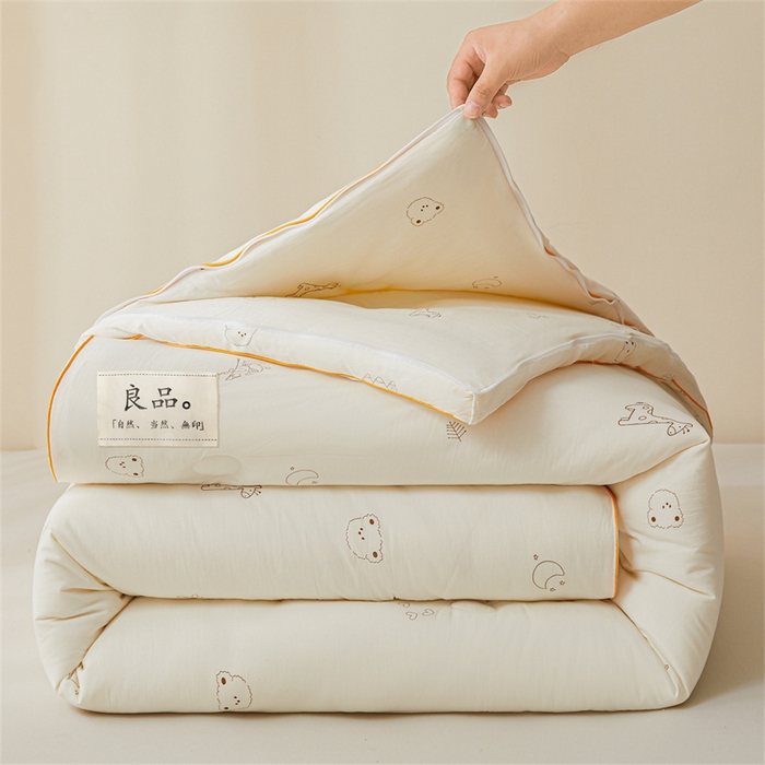 91家纺网 家纺一手货源 找家纺 （总）易博 2025新款水洗棉印花冬被被子被芯春秋被子母被直播批发夏被棉花被被
