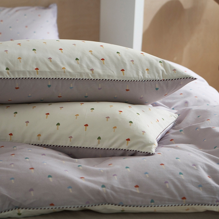 91家纺网 家纺一手货源 找家纺 橙艺家居 2025新款滚绳款全棉纯棉磨毛四件套 幸运兔-紫白