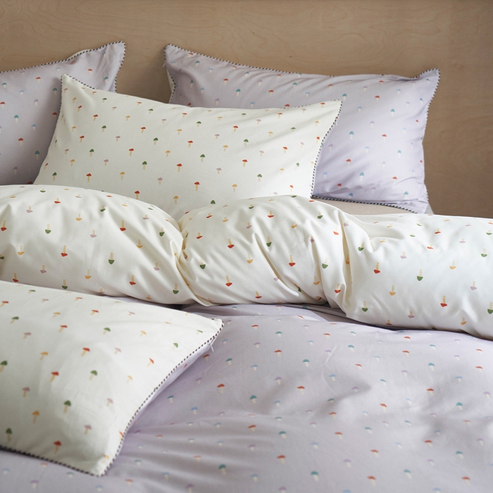 91家纺网 家纺一手货源 找家纺 橙艺家居 2025新款滚绳款全棉纯棉磨毛四件套 幸运兔-紫白