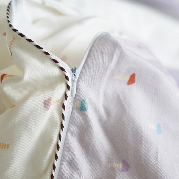 91家纺网 家纺一手货源 找家纺 橙艺家居 2025新款滚绳款全棉纯棉磨毛四件套 幸运兔-紫白