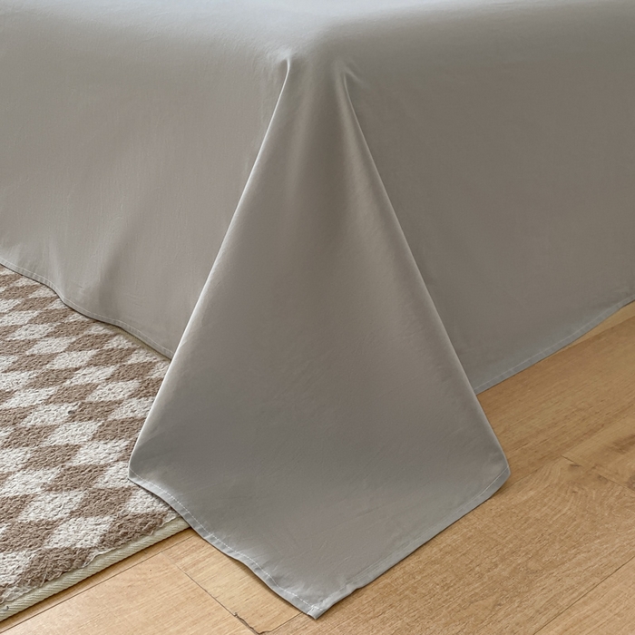 91家纺网 家纺一手货源 找家纺 木子家纺 2025新款简约日式40支全棉色织水洗棉四件套 多彩格-灰