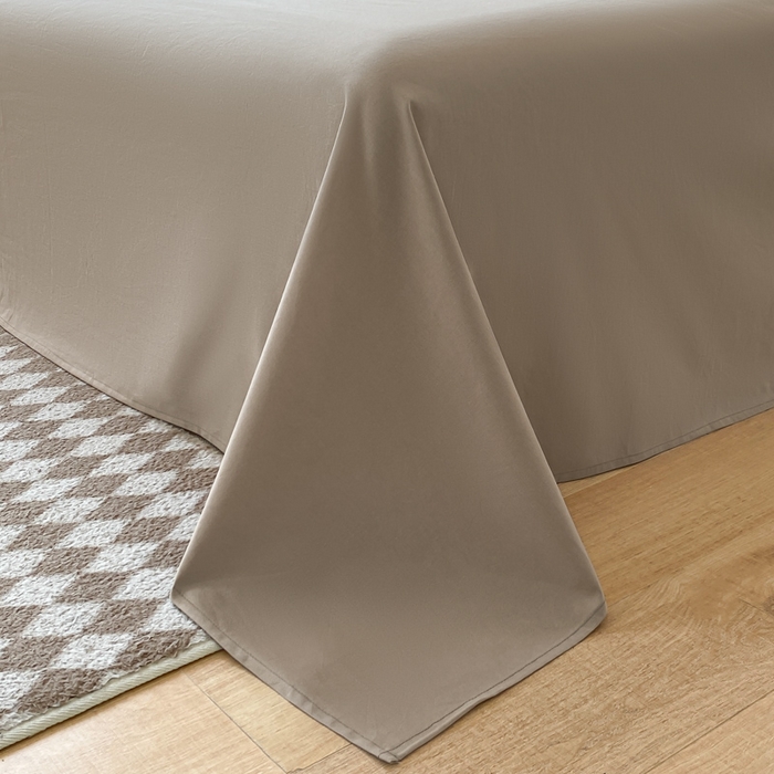 91家纺网 家纺一手货源 找家纺 木子家纺 2025新款简约日式40支全棉色织水洗棉四件套 罗恩-灰