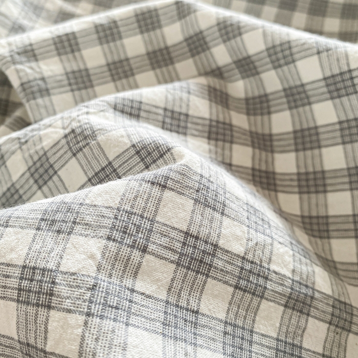 91家纺网 家纺一手货源 找家纺 木子家纺 2025新款简约日式40支全棉色织水洗棉四件套 未央-灰